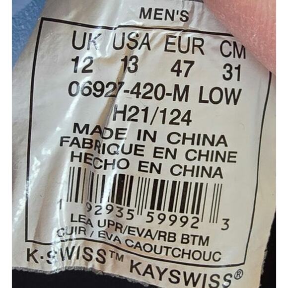 K-Swiss Granda Moon Blue White Mens Size 12 Sneakers 06927 420 Excellent main image 4